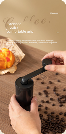 Manual Hand-Crank Coffee Grinder Precision Burr Mill with Adjustable Settings and Cleaning Brush MDJ-09 Matte White