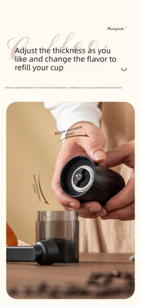 MDJ-22 Manual Hand-Crank Coffee Grinder Precision Burr Mill with Adjustable Settings – New Value Edition Matte Black