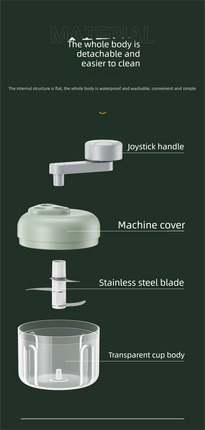 Manual Mini Garlic Chopper & Food Processor 100ml Portable 3-Speed Hand-Crank Mincer – Green Edition