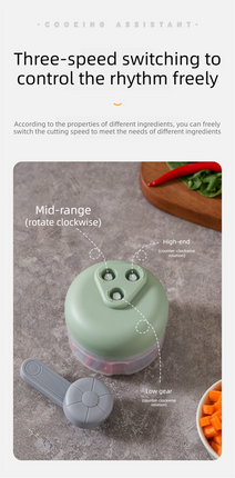 Manual Garlic Chopper & Food Processor 250ml Portable 3-Speed Hand-Crank Mincer – White Large Capacity Edition