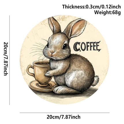 3 PCS Easter Wooden Hanging Signs Round Wall Decor Bunny and Egg Designs 20cm Front Door Plaque