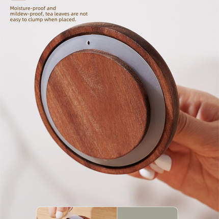 600ml Premium Borosilicate Glass Storage Jar with Acacia Wood Lid & Integrated Spoon – Airtight Moisture-Proof Kitchen Canister for Tea, Coffee, and Spices