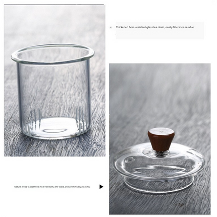 1000ml Heat Resistant Glass Teapot with Bamboo Handle and Glass Infuser Loose Leaf Tea Maker for Home