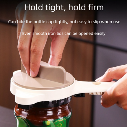 4-in-1 Adjustable Jar Opener Multi-Functional Bottle Lid Remover Labor-Saving Kitchen Tool Khaki