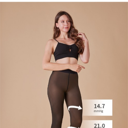 2 PCS Women's Fake Translucent Tights Sheer Illusion Footed Pantyhose High Elasticity Slimming Leggings Size M
