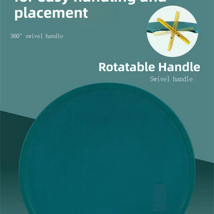 35X35CM Thickened Circular Standable Cutting Board - Food-Grade Double-Sided Kitchen Board with Space-Saving Vertical Storage