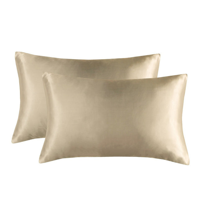 1-Pair Champagne Luxury Satin Silk Pillowcase for Hair and Skin