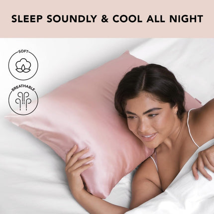 1-Pair Coral Luxury Satin Silk Pillowcase for Hair and Skin – shape and profile