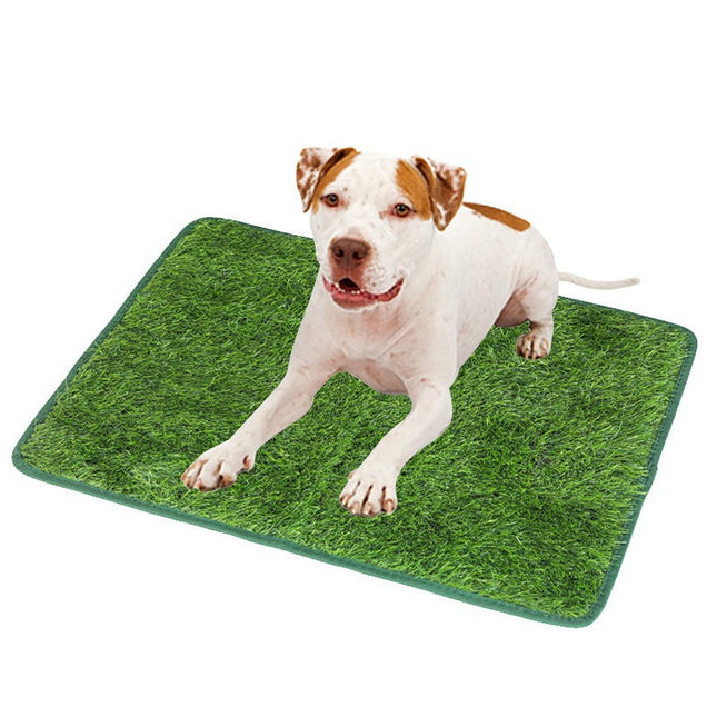 L Size Realistic Artificial Grass Dog Potty Pad - Indoor/Outdoor Pet Training Turf, Easy to Clean PE & TPR Material
