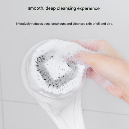 Grey Electric 360°Rotating Shower Brush with Long Handle for Back Scrubbing(43CM) - IPX7 Waterproof & Premium Silicone & PA Bristles