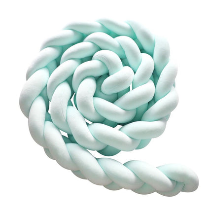 Green 2M Nordic 3-Strand Hand-Braided Knot Long Pillow - Soft Plush Sofa Cushion, Room Decor for Bedroom & Living Room