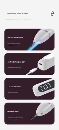 Professional Electric Mole & Dark Spot Remover Pen - Advanced Plasma Ion Technology for Seamless Skin Tag & Freckle Removal (Gold)