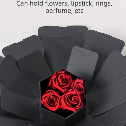 White Hexagon 4-Layer 12-Pocket Explosion Gift Box(DIY) - Creative Handmade Photo Album & Scrapbook for Anniversaries & Birthdays