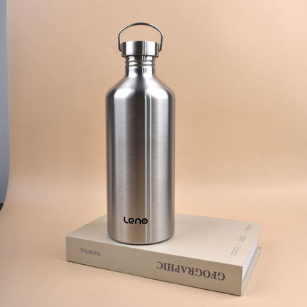 2L Large Capacity Outdoor Sports Adventure Water Bottle - Food-Grade 304 Stainless Steel with Portable Handle & 4.5cm Narrow Mouth, 3 Pack