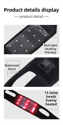 Breathable V-Line Chin Strap with 15 high-intensity Red-Light LEDs for Facial Firming & Skin Rejuvenation