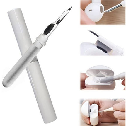 3-in-1 White Bluetooth Earbuds Cleaning Pen (2-Pack) - Soft Brush & Metal Tip for Deep Crevice Cleaning