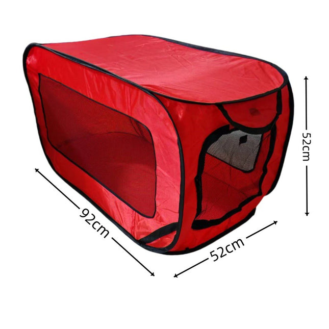 Red Instant Pop-Up Foldable 4-Sided Pet Playpen & Car Crate