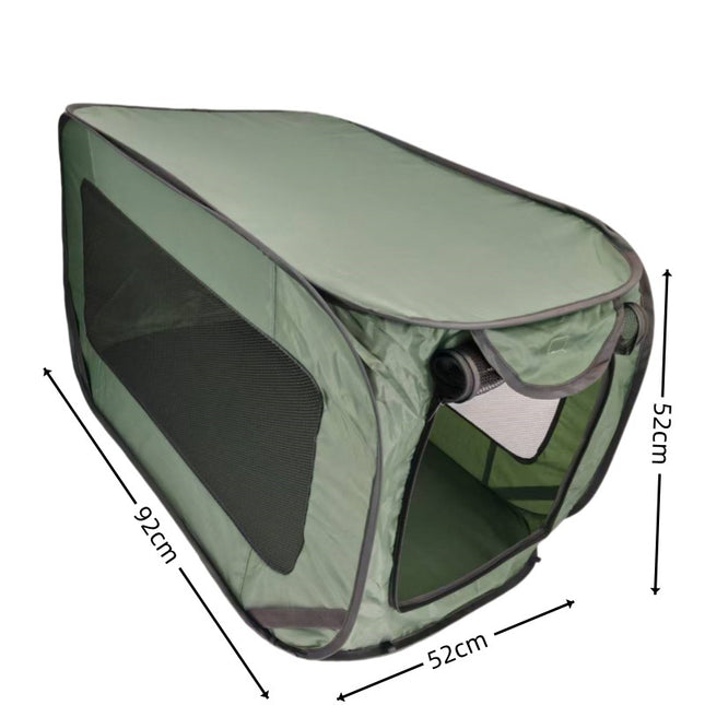 Green Instant Pop-Up Foldable 4-Sided Pet Playpen & Car Crate