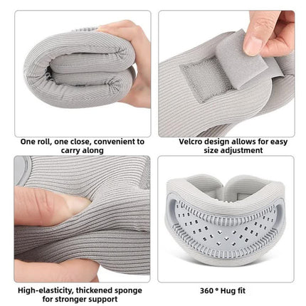 Blue Adjustable Silicone Neck Brace with High-Elastic Memory Foam & V-Shape - Prevent Forward Head Tilt and Posture Correction