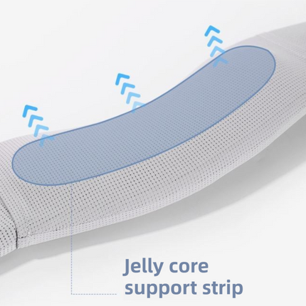Grey Adjustable Cooling Jelly Core Neck Brace with Washable Cover - 3D Hollow Cervical Collar for Posture & Forward Head Correction (M Size)