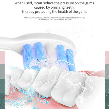 Pink Smart Sonic Electric Toothbrush Kit with 8 Heads & Travel Case - 6 X Cleaning Modes and High-Frequency Vibration with Soft Protective Bristles