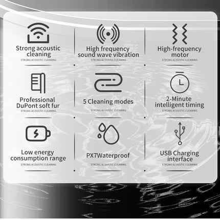 Black Rotating Round Head Electric Toothbrush Kit with 4 Heads, Case & Stand - 3D Oscillating Mechanical Cleaning for Deep Plaque Removal