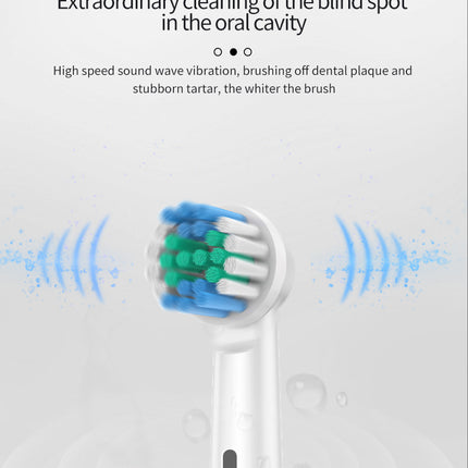 Black Rotating Round Head Electric Toothbrush Kit with 8 Heads & Case - 3D Oscillating Mechanical Cleaning for Deep Plaque Removal