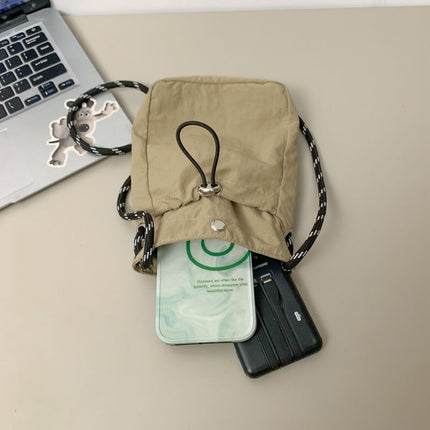 Black Durable Nylon Small Square Phone Bag - Quick-Access Magnetic Closure, Versatile All-Match Shoulder Pouch
