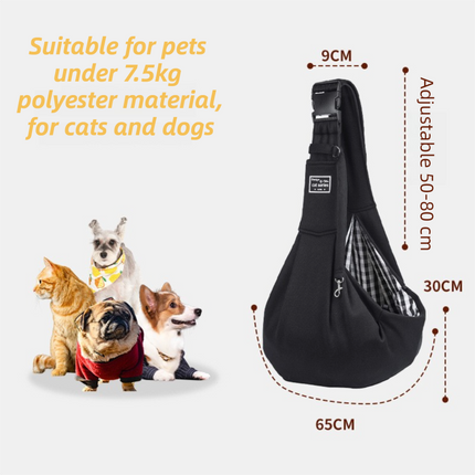 Dark Blue Lightweight Breathable Pet Crossbody Bag with Adjustable Padded  Strap & Reversible Double-Sided Design