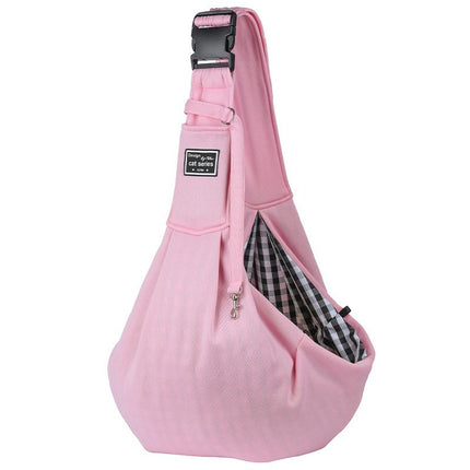 Pink Lightweight Breathable Pet Crossbody Bag with Adjustable Padded  Strap & Reversible Double-Sided Design