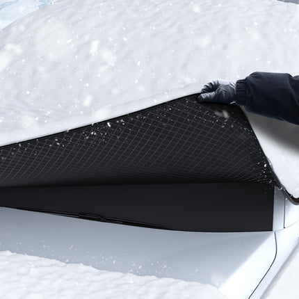 Durable Car Protector with Extra-Large 253cm Coverage - All-Season Snow & Sun Protector, 6-Magnet & 4 Strap Windproof System(Black & Green)