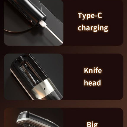 White Cordless Automatic Split End Hair Trimmer - High-Speed Double-Sided Blade, Visible Trimming Window & Large Opening
