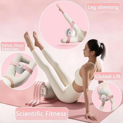 Purple 3-Level Resistance Pelvic Floor & Inner Thigh Trainer - Multi-Function Kegel Exercise Set with 25cm Yoga Ball & 3-Pair Resistance Rope