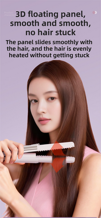 Coffee 2-in-1 Wireless Hair Styler with 4 Temperature Settings, Dual Anti-Scalding & Cap - 3D Ceramic Heating Brush with Essential Oil Coating