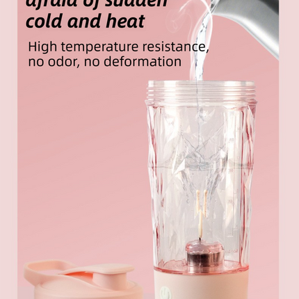 500ML Green Portable Diamond Electric Shaker - Strong Vortex Stirring, Dual Temperature Endurance & Self-Cleaning for Protein Powder Coffee