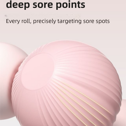 Pink Compact 6-Wheel Handheld Massager - Smooth & Silent, Deep Tissue Muscle Relaxer for Yoga Fitness and Home Recovery