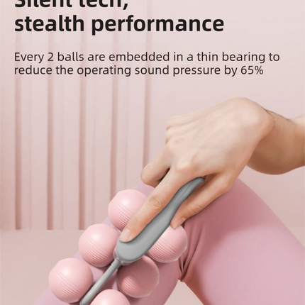 Purple Compact 6-Wheel Handheld Massager - Smooth & Silent, Deep Tissue Muscle Relaxer for Yoga Fitness and Home Recovery