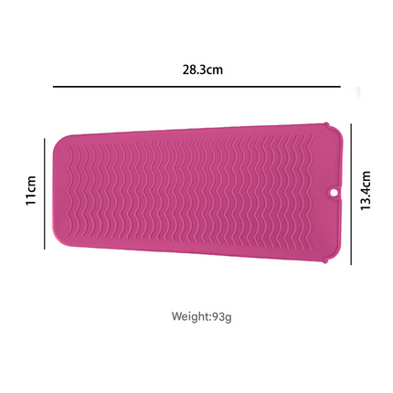 Black 2-in-1 Silicone Wave Anti-Scalding Mat & Pouch for Hair Tools (2-Pack) - Travel-Ready Heat-Resistant Hanging Storage Bag