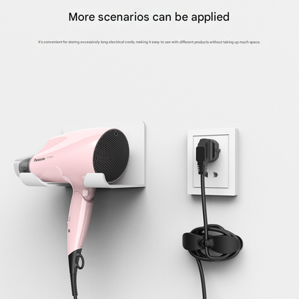6-Piece Black Flexible Silicone Cord Organizer for Curved & Flat Appliance - Drill-Free Tangle-Free Cable Winder & Plug Holder
