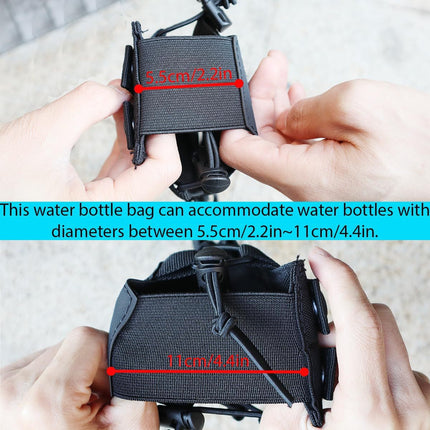 Khaki Adjustable Tactical Water Bottle Pouch - Multi-Functional MOLLE Compatible Accessory Bag for Hiking & Outdoor Survival