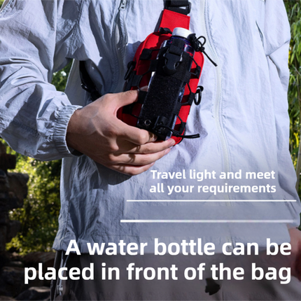 Green Outdoor Tactical Water Bottle Chest Bag - High-Capacity Phone Pouch with Expansion System for Cycling Camping and Fishing