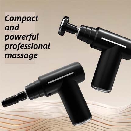 Grey Lightweight Mini Hot Cold Massage Gun with 6 Heads - 6 Intensity Dual Thermal Therapy Muscle Reliever for Portable Body Recovery