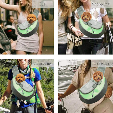 Red Hands-Free Pet Chest Carrier - Breathable Mesh Crossbody Bag for Dogs & Cats within 5KG