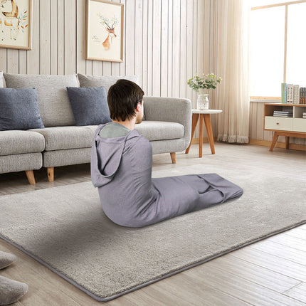 Soft Fleece Wearable Shark Sleeping Bag - Thickened Anti-Kick Warm Onesie and Mobile Sleep Cabin for Adults (S 170*40CM)