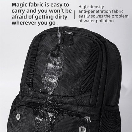 24L High-Capacity Grey Basketball Backpack with Shoe Compartment & Dedicated Ball Zone - Waterproof & Durable Oxford Training Bag