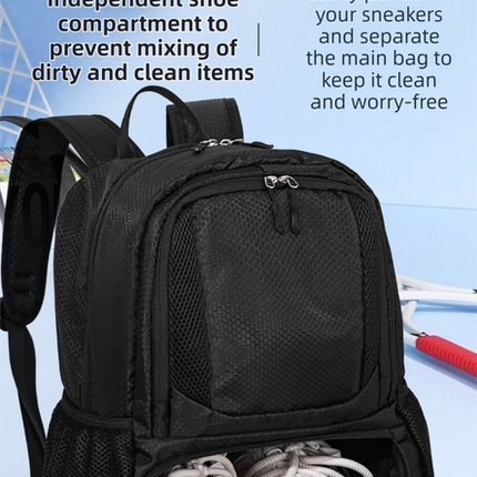 24L High-Capacity Light Blue Basketball Backpack with Shoe Compartment & Dedicated Ball Zone - Waterproof & Durable Oxford Training Bag