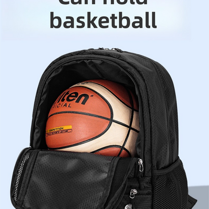 24L High-Capacity Light Blue Basketball Backpack with Shoe Compartment & Dedicated Ball Zone - Waterproof & Durable Oxford Training Bag