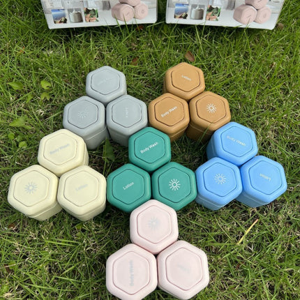 3-Piece Grey Magnetic Travel Capsules - Leak-Proof & TSA-Friendly Cosmetic and Skin Care Containers