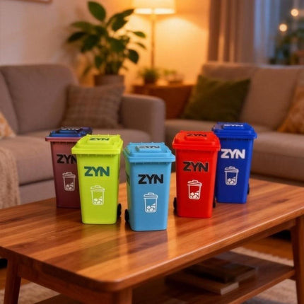 Light Blue Mini Zyn Bin Desk Simulation Trash Can - Novelty Desktop Decor & Storage Box