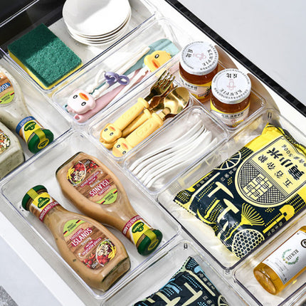 25PCS Transparent Stackable Organizer Set - 4-Size Versatile Desktop & Drawer Divider